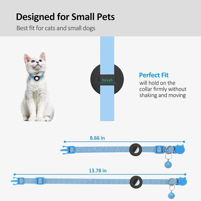 Dog Gps Trackers Collar Mini Pet Tracker Reflective Breakaway Airtag Cat Collar with Bell Airtag Dog Collar Holder Waterproof