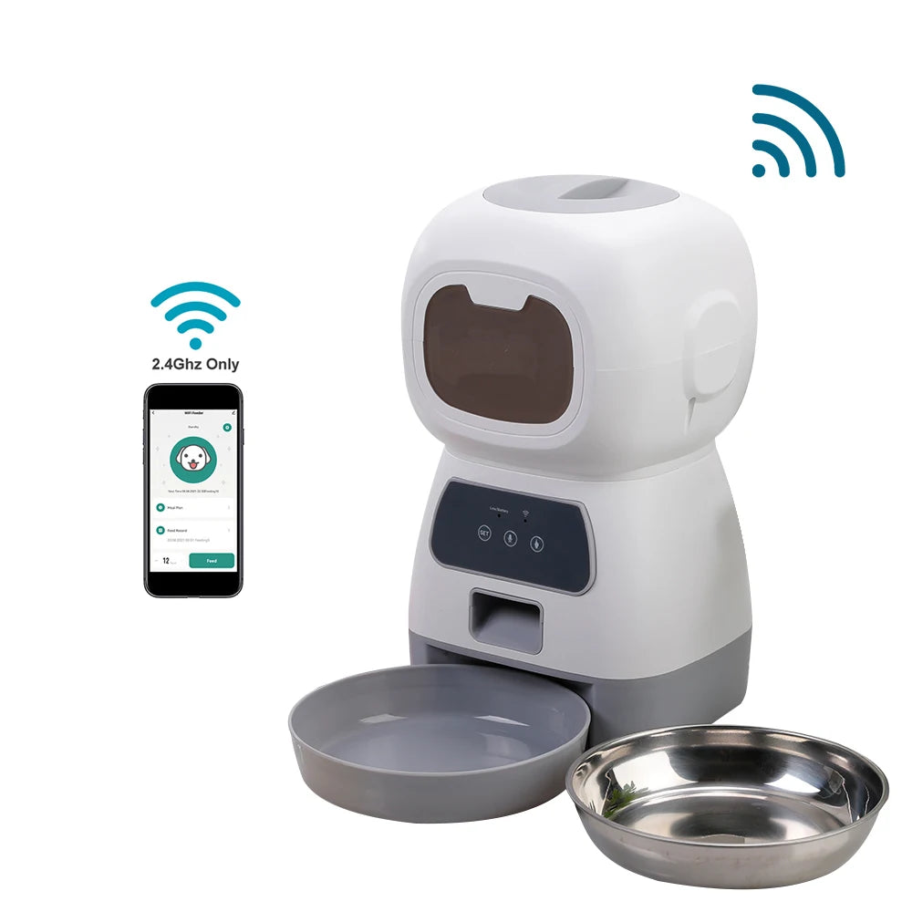 3.5L Smart Pet Feeder: WiFi, Slow Swirl